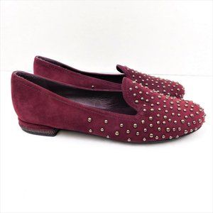 Stuart Weitzman Suede Studded Loafers 7.5 (62425)